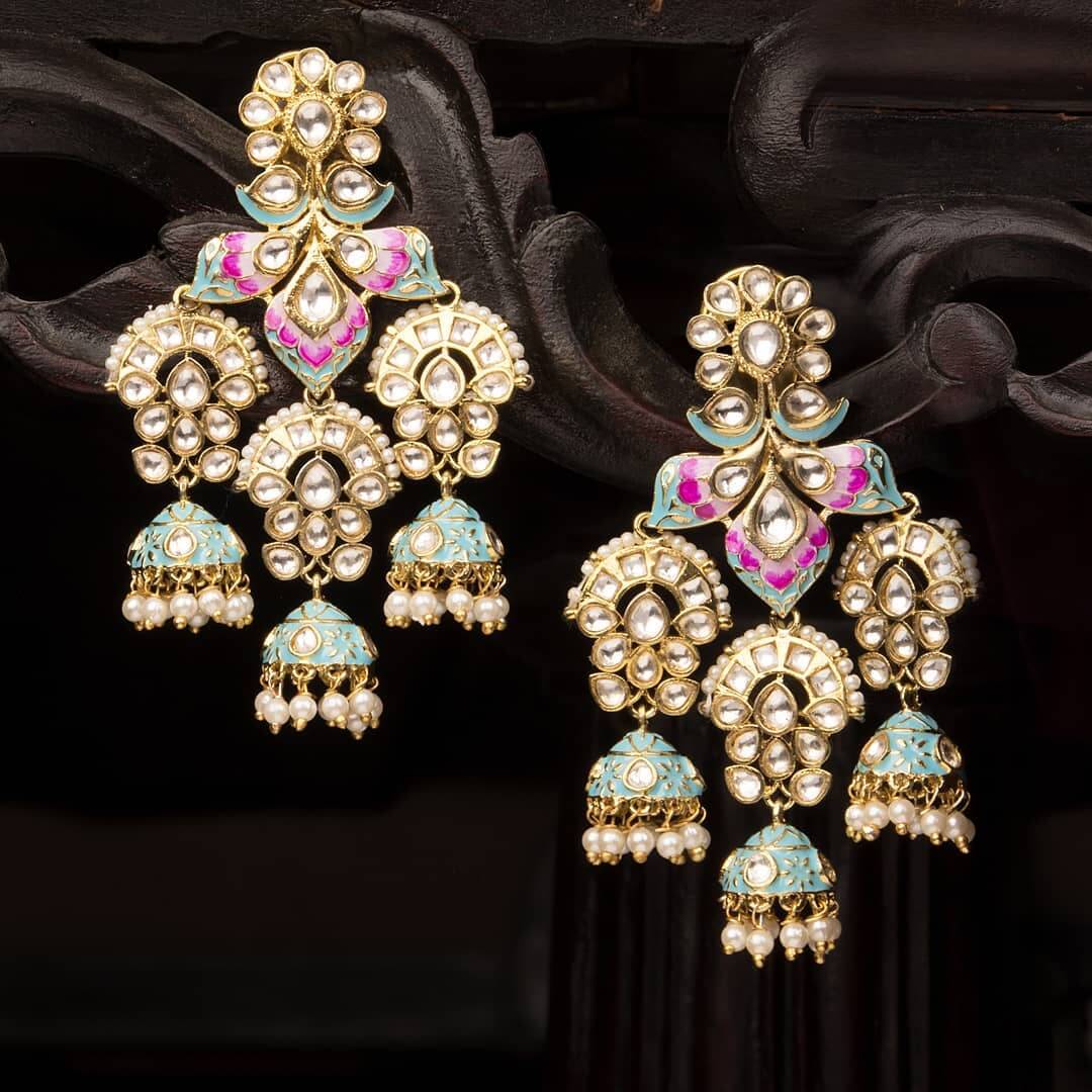 Coloured Meena Baali earrings