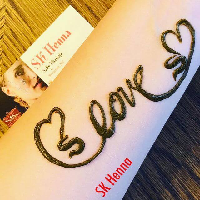 Simple "love" letter henna tattoo designs for Valentine Day Special
