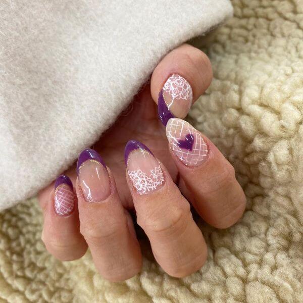 French Manicure Design for Valentine's Day