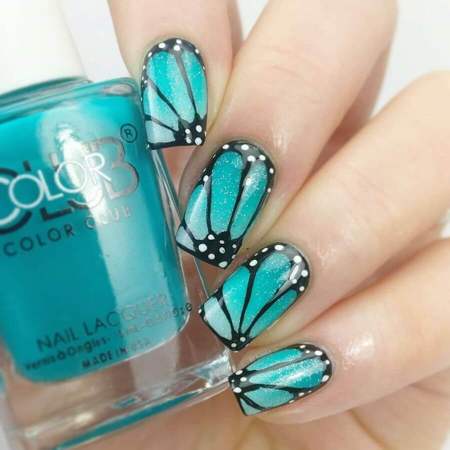 Wings Of A Butterfly Nail Art Designs