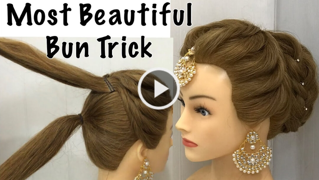 Most Beautiful Hairstyle For Wedding Or Party Easy Hairstyles Bun Hairstyle With Trick K4 Fashion 12 different saree draping styles that can be tried out using bridal silk sarees, heavy work sarees, banarasi sarees, kanjeevaram sarees, chiffon and all kinds of light weight sarees too. or party easy hairstyles bun hairstyle