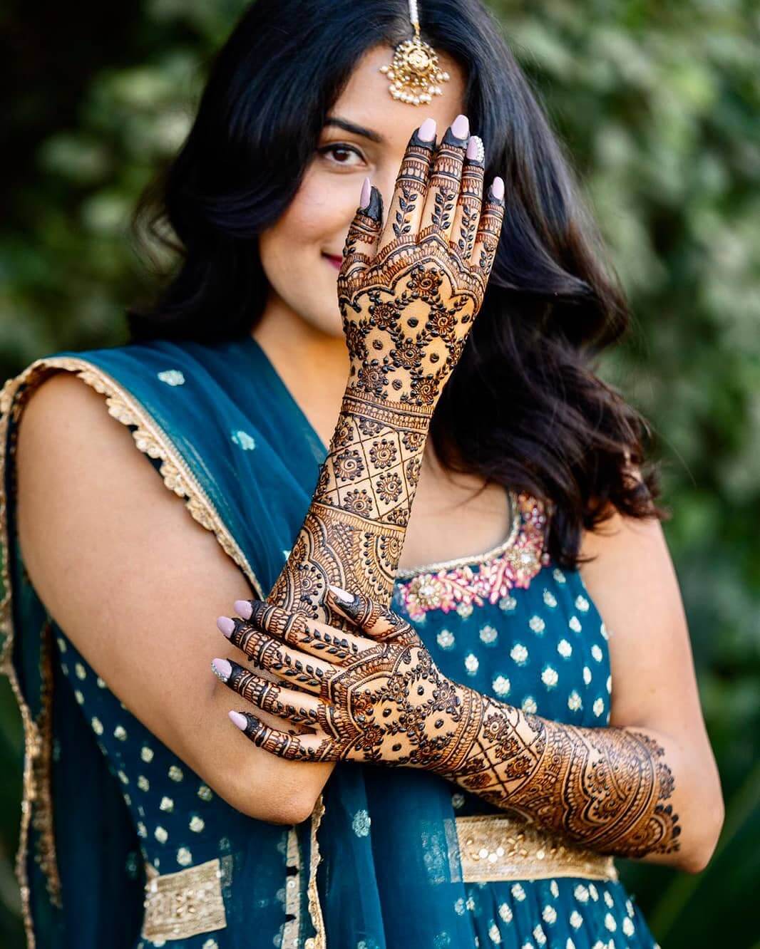 Stunning Fusion Bridal Back Hand Mehndi Design