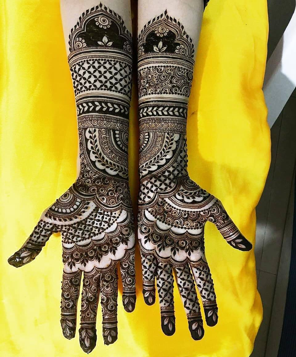 Full Hand Front Nuptial Henna Designs