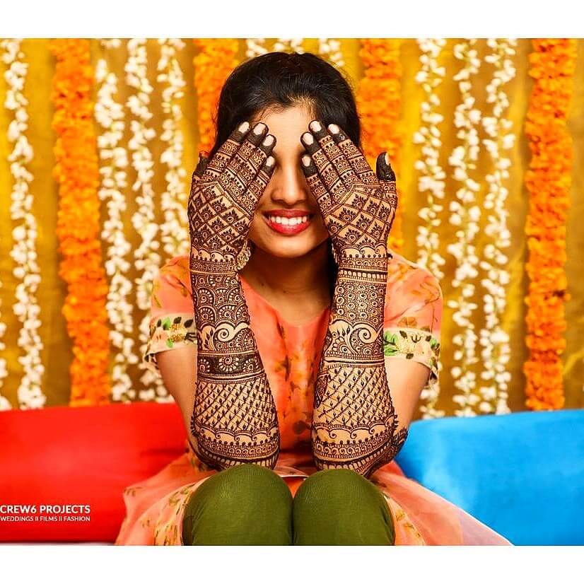 Reverse Hand Front Wedding Henna Patterns