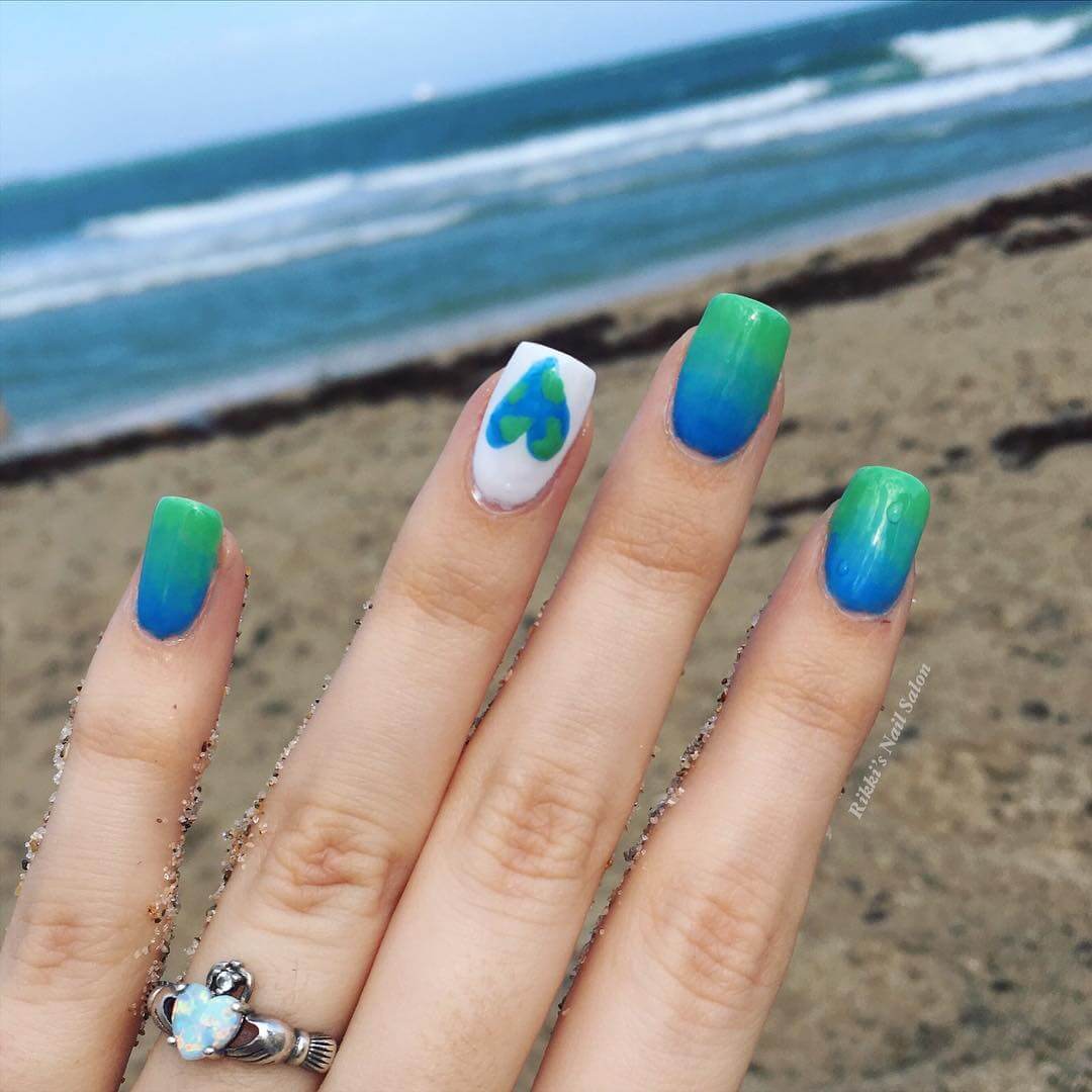 The Ocean Gradient Nail Art For Earth Day
