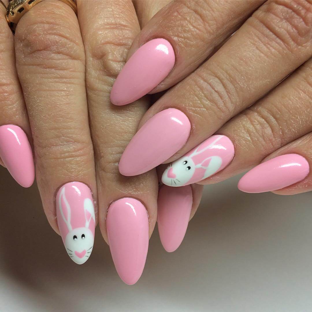The Pink Bunny Nail Art