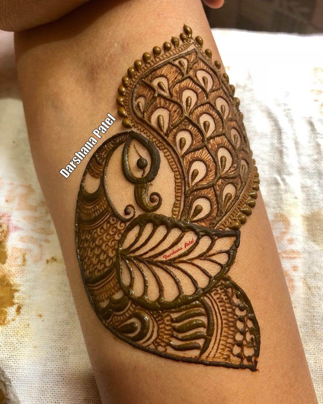 Astonishing Peacock Mehndi Design For Arm