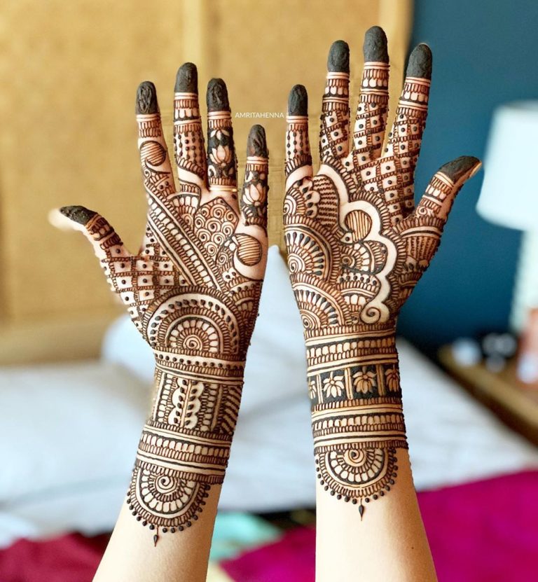 Traditional Rajasthani Bridal Henna Mehendi Design Full hand Marwari
