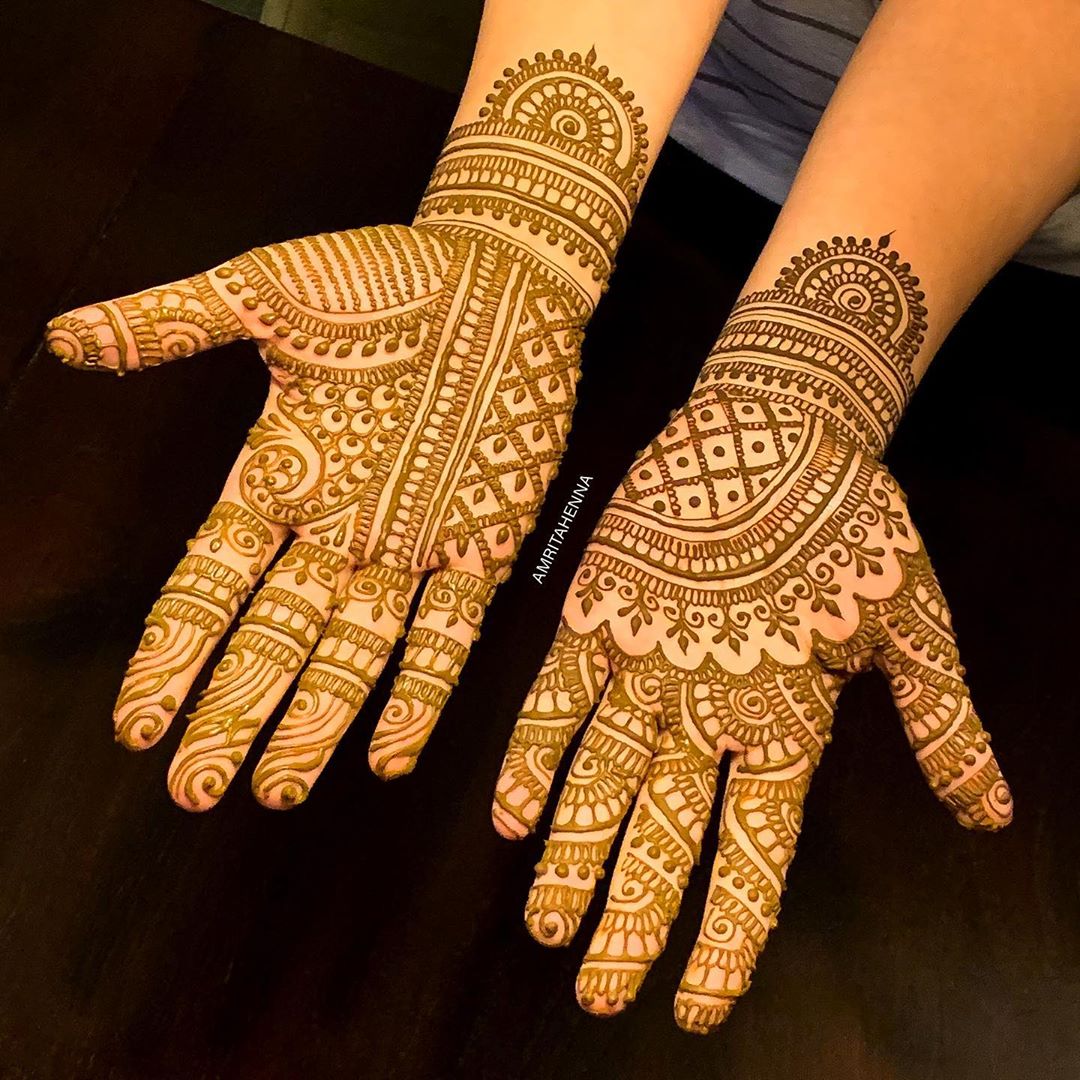 Captivating Marwari style henna for harmonious brides