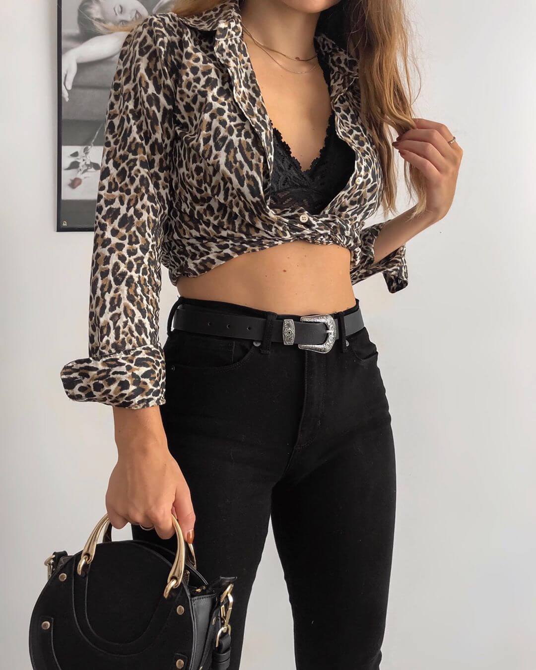 Animal Print Tops with black jeans