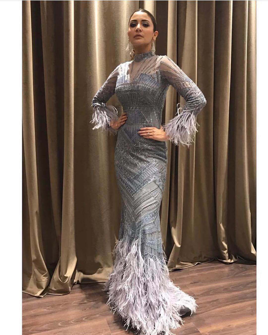 Anushka Sharma in a Mermaid Gown Celebrity Outfits by Falguni Shane Peacock