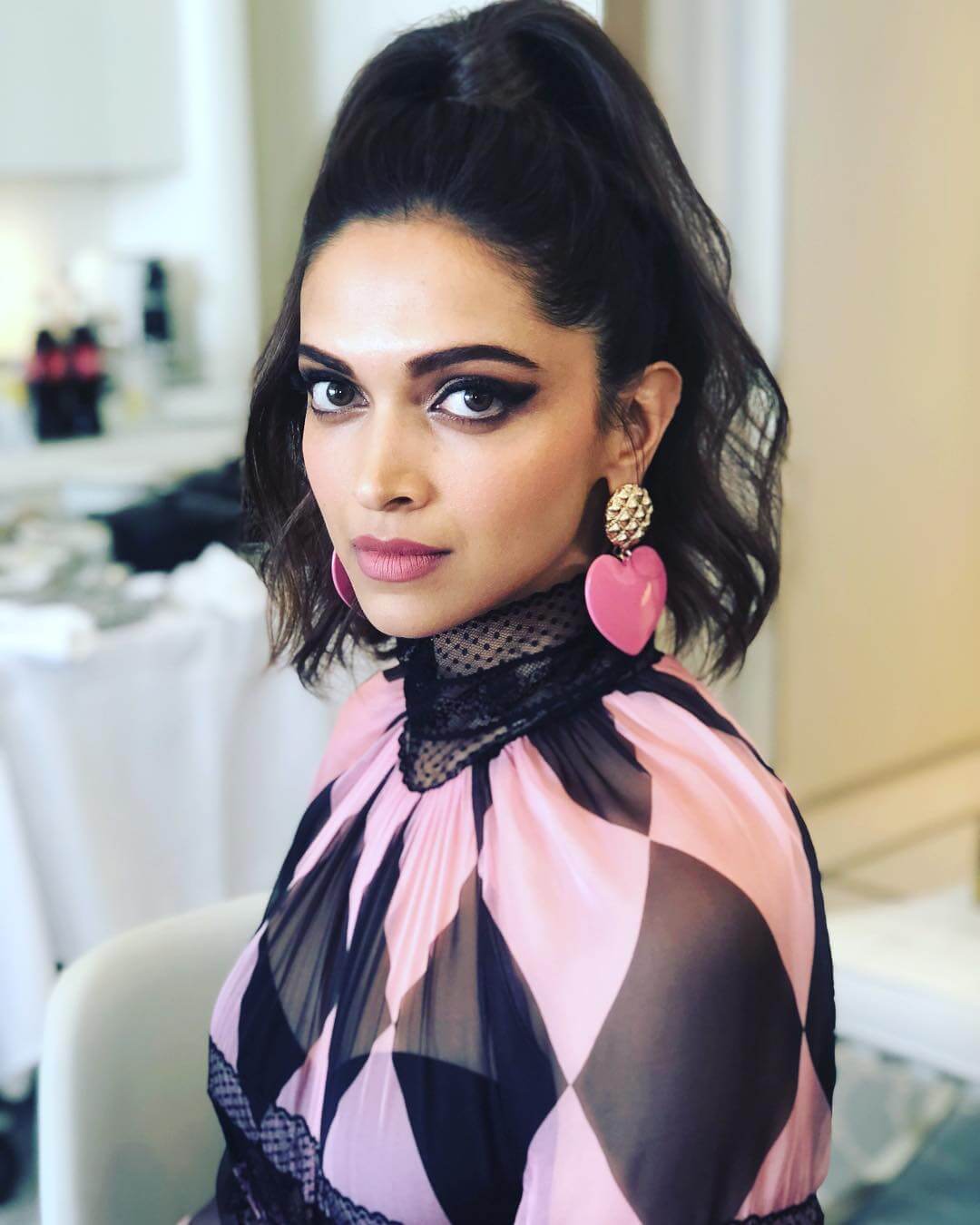 Deepika Padukone’s pink heart shaped earrings
