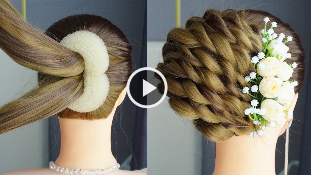 French Roll Hairstyle Juda Style. Hair Tutorial