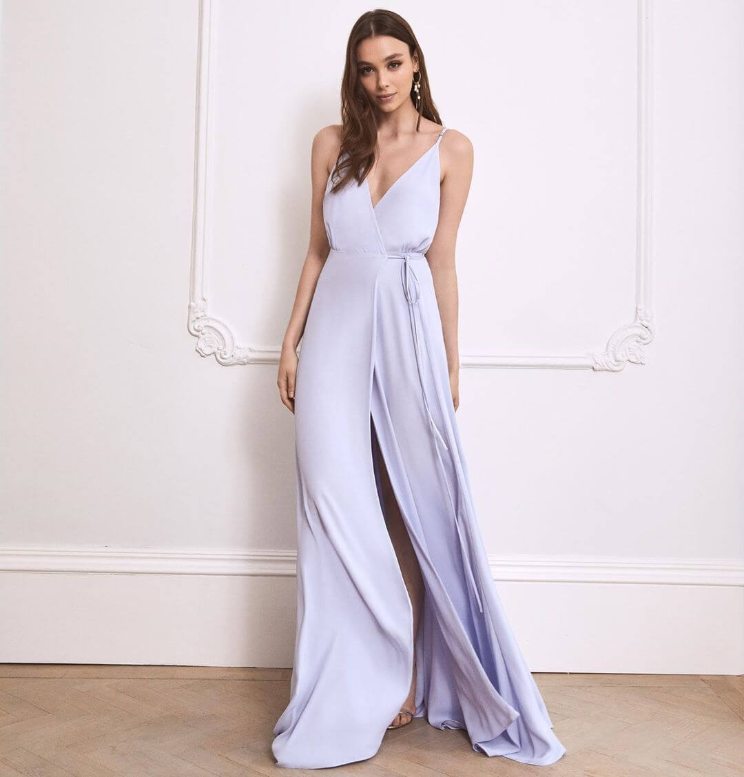 Lilac Maxi Dress For The Bridesmaids Pastel Color Outfit