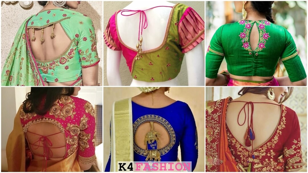 10 Interesting Back Neck Designs For Pattu Saree Blouses