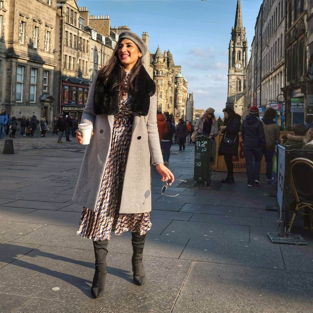 Styling A Midi Dress With An Over Coat In Winters Street Style Inspired By Avantika Mohan