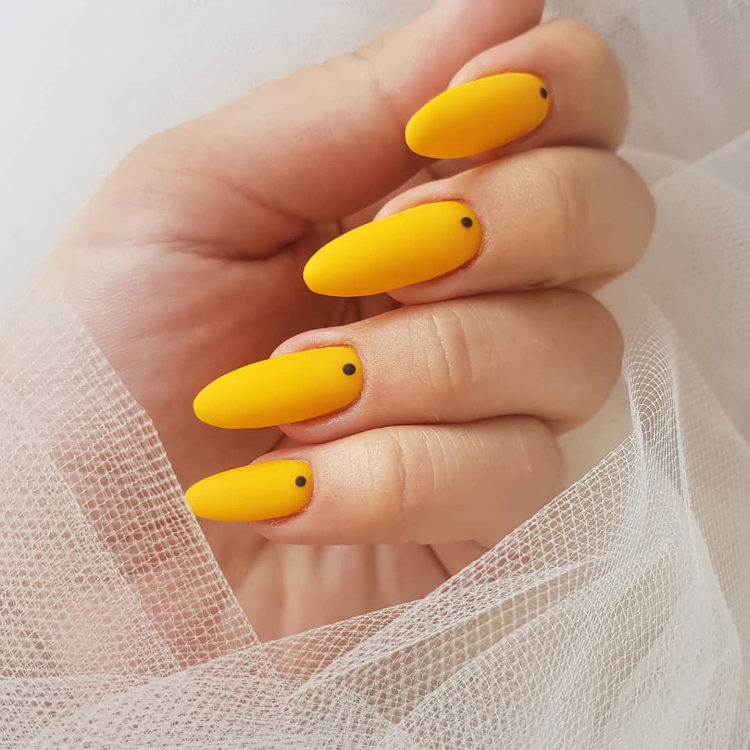 Spring Sun Yellow Nail Art Design