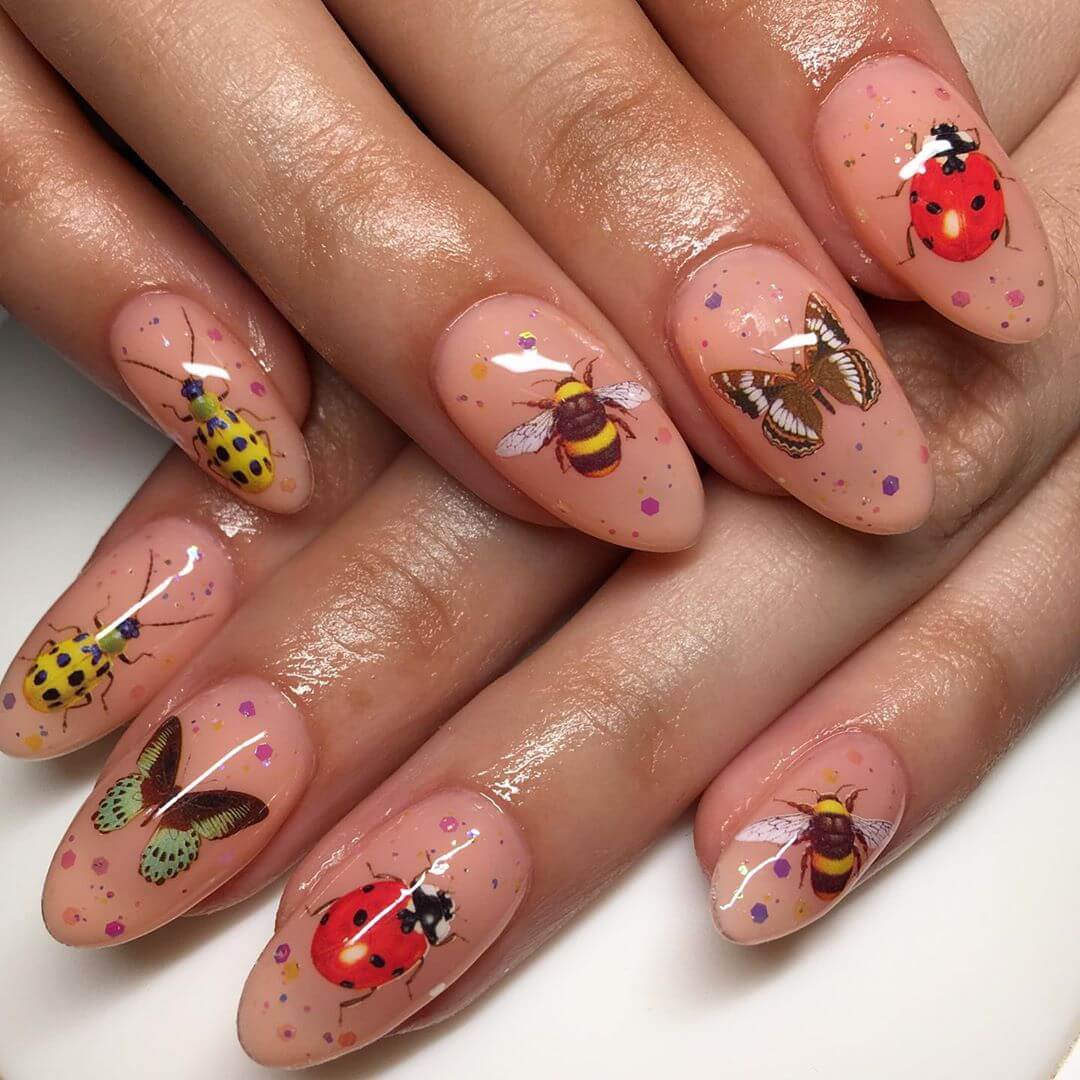 One Nail Art For The Fan Of Insects And Not Just Butterflies