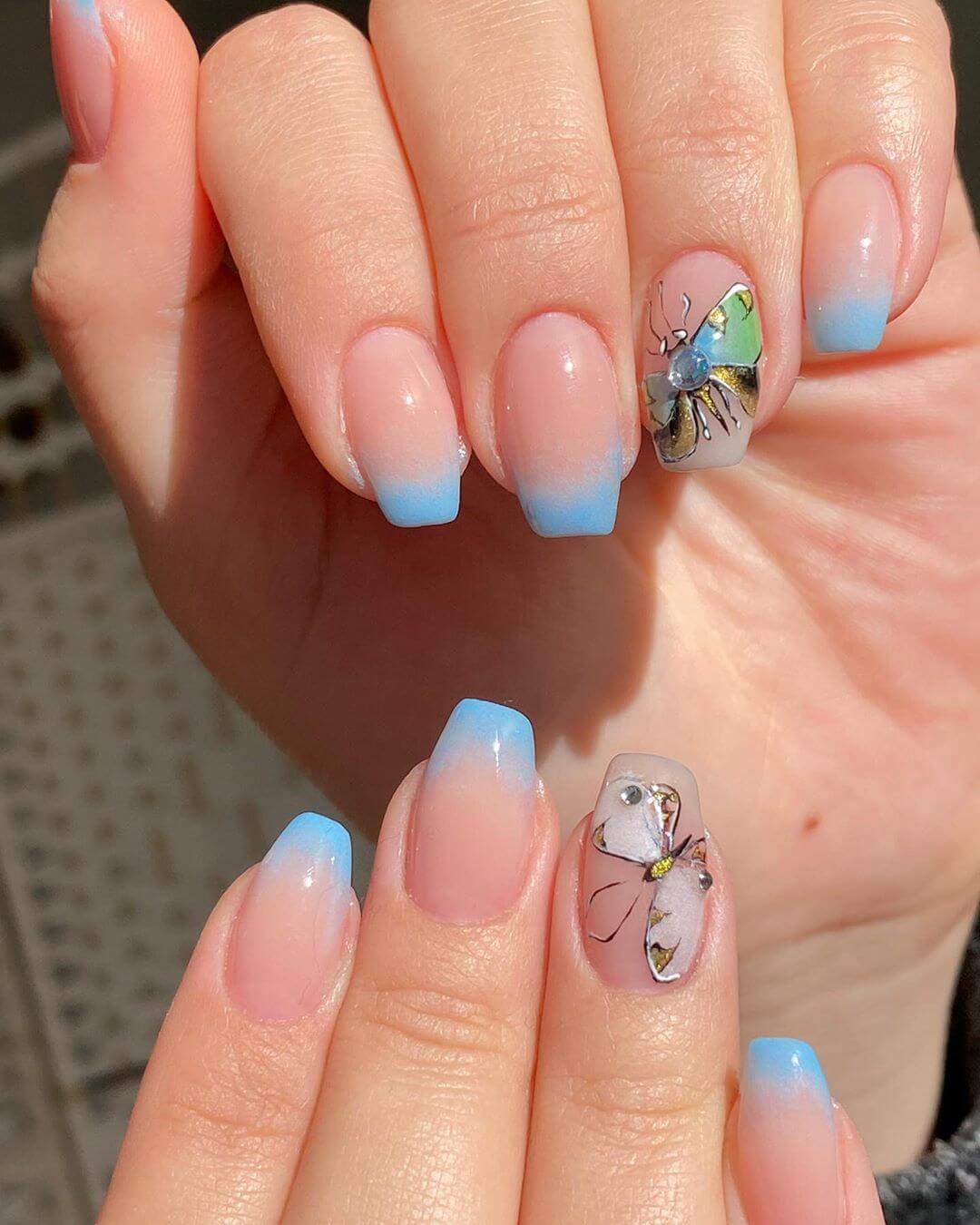 Butterfly Nail Art With The Power Of Pastel