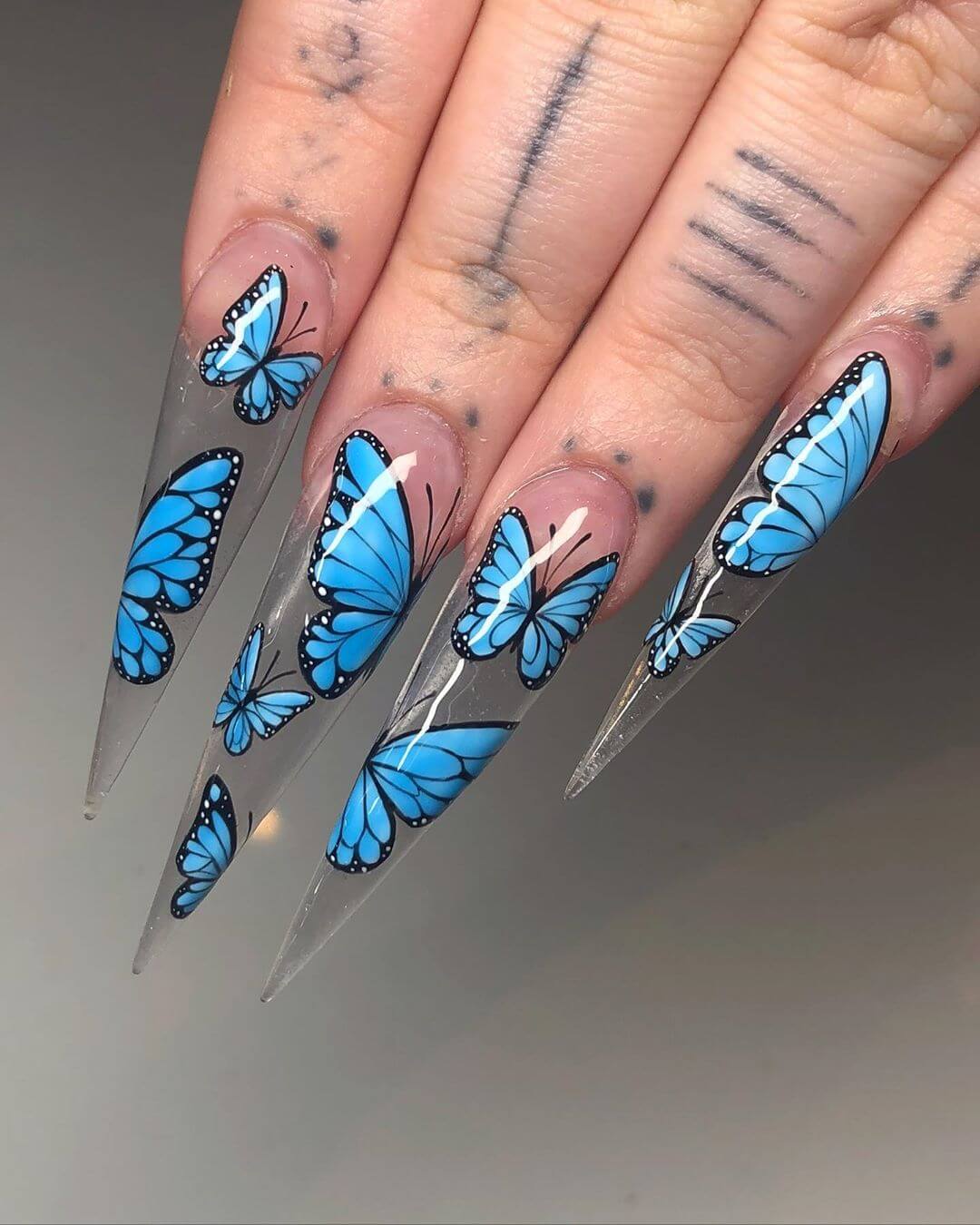 Butterfly Nail Art Making The Best Use Of Long Nails