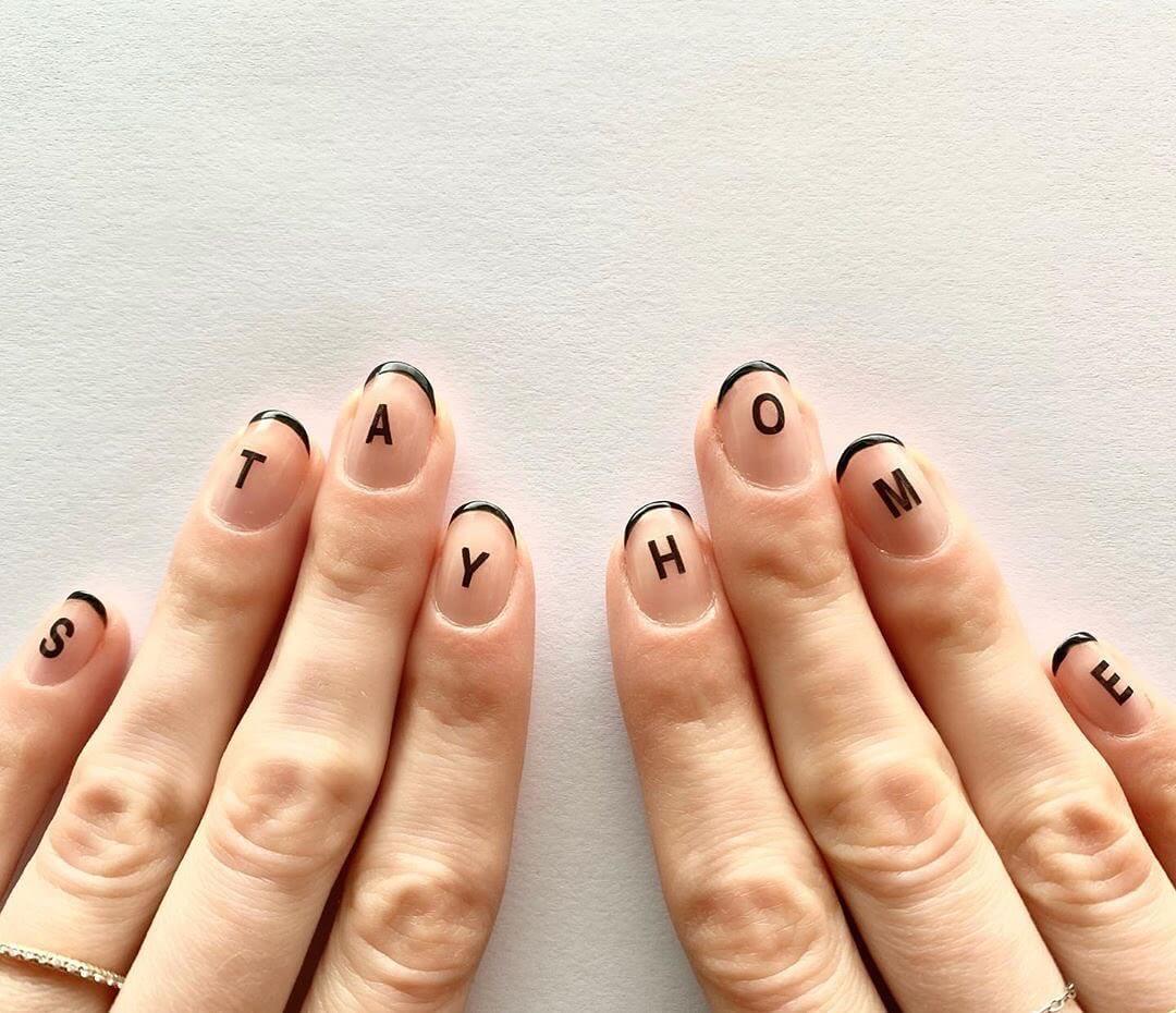 Smooth and Simple Coronavirus-themed nail art designs
