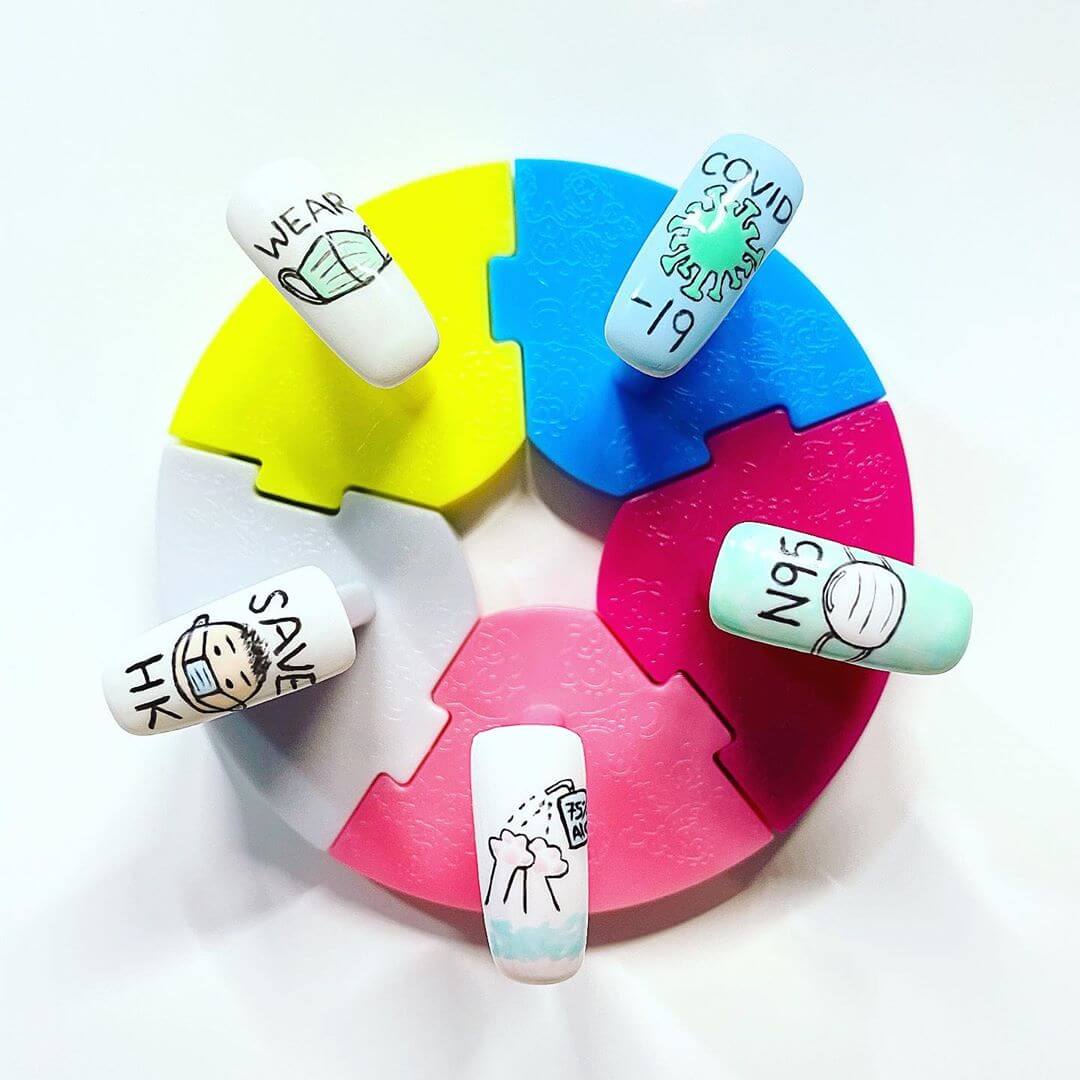 Save and Pray Coronavirus-themed nail art designs
