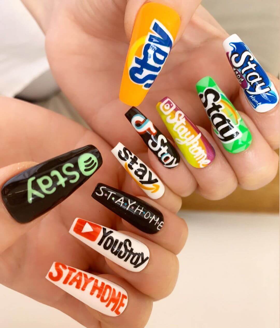 Social Media Frenzy Coronavirus-themed nail art designs