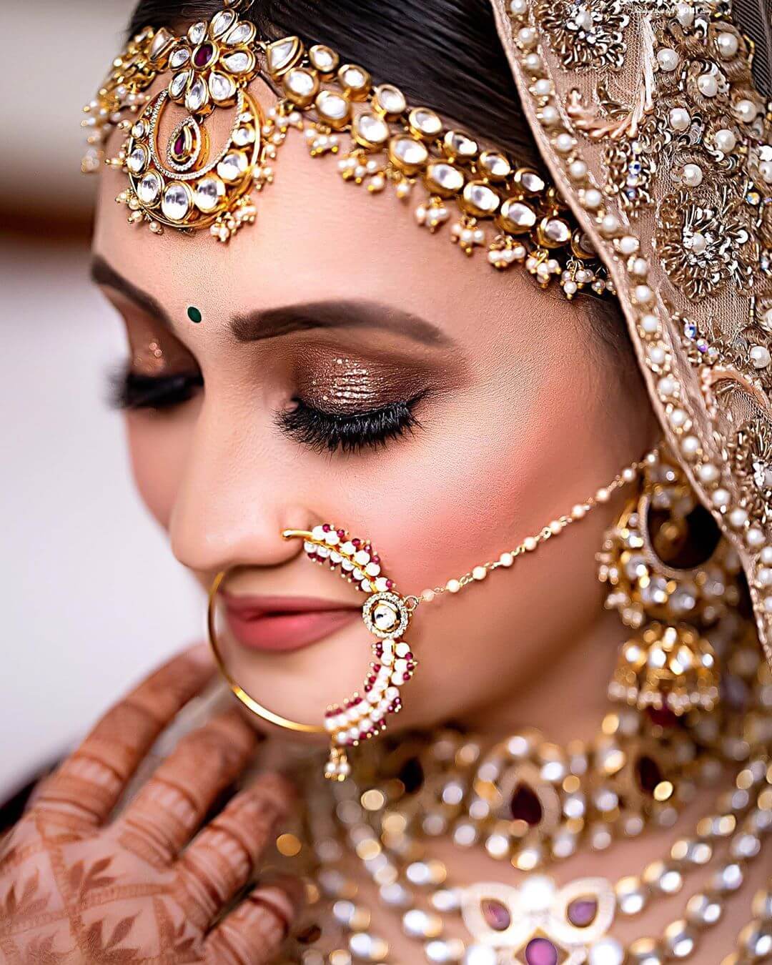  Beautiful Bridal Matching nath and jewellery