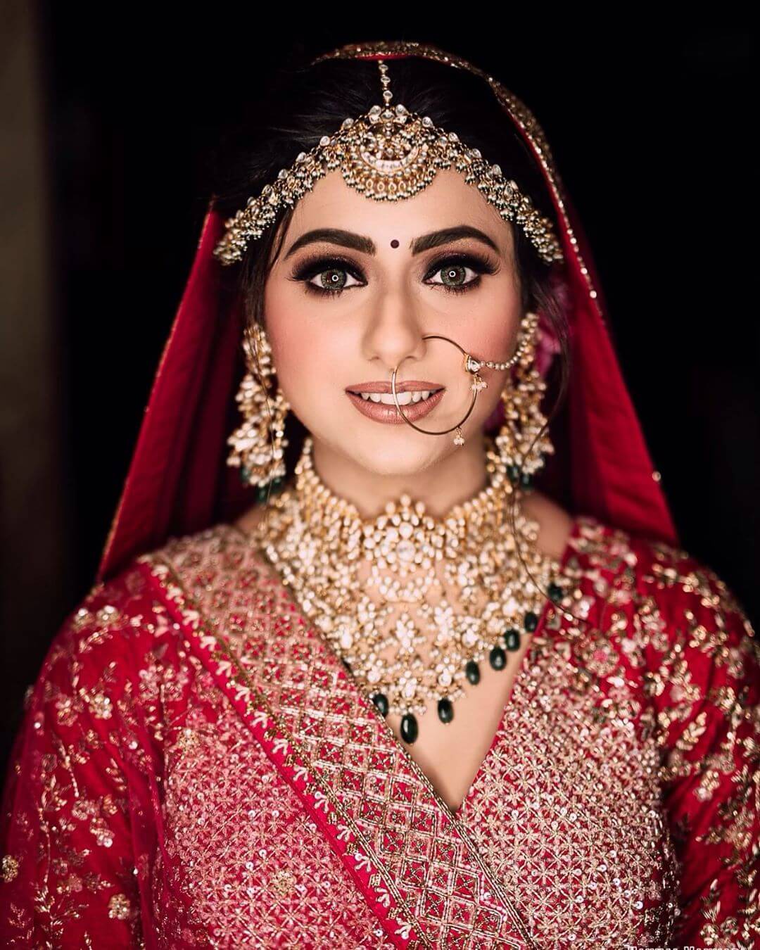 Beautiful Bridal oversized nath with minimal touches 