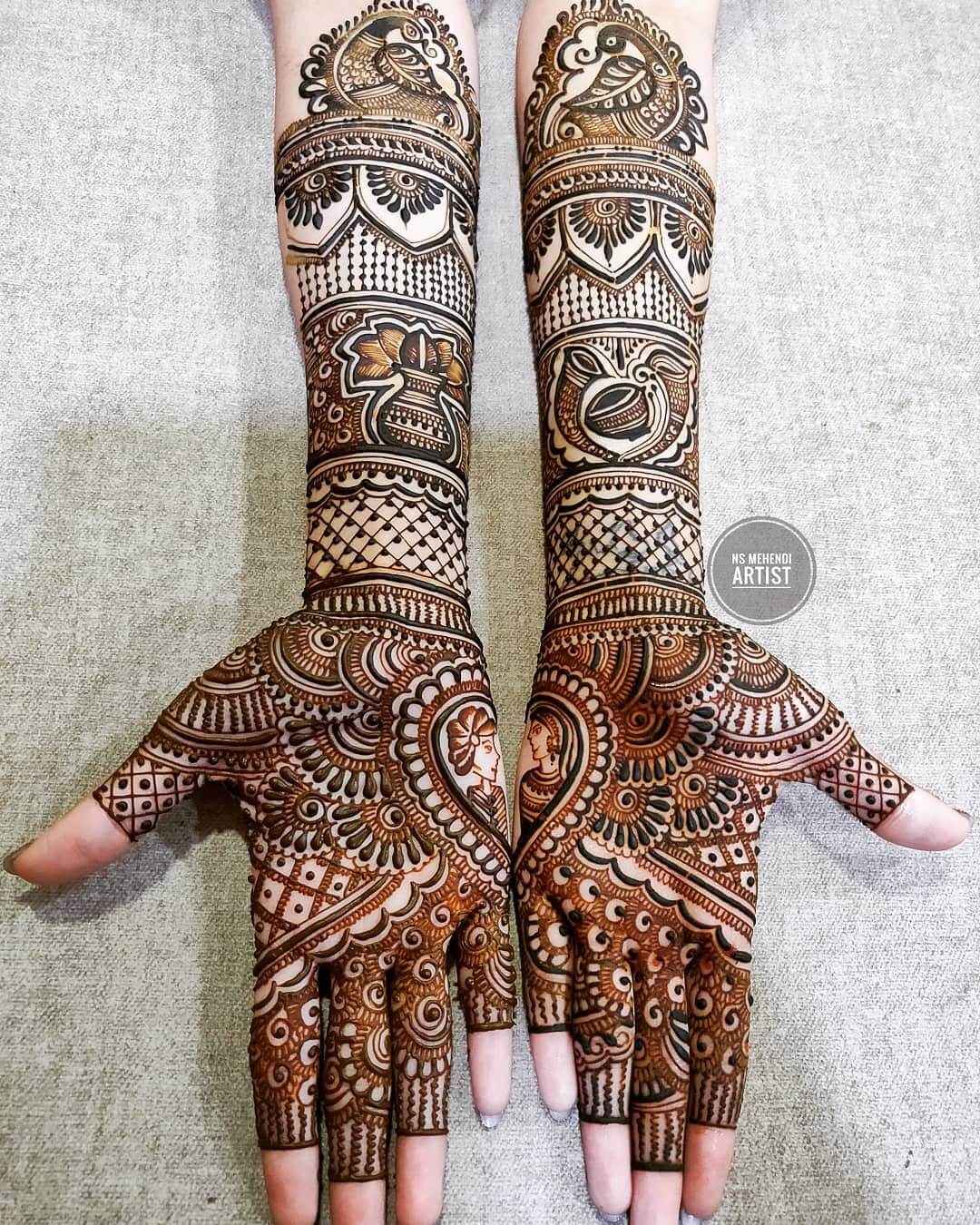 Wedding Shehnai Mehndi Designs For Front Hand