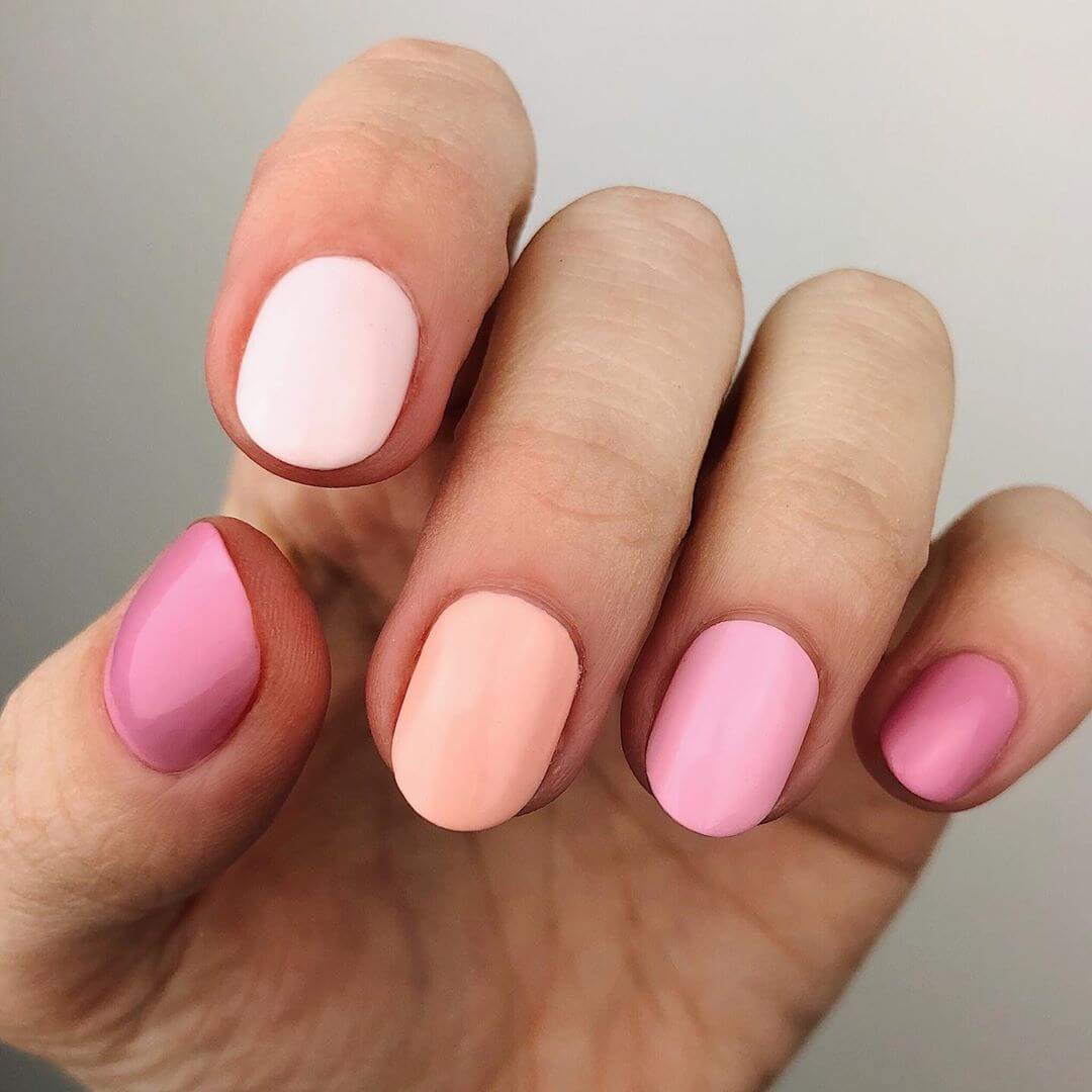 pink contrast Nail Art Designs