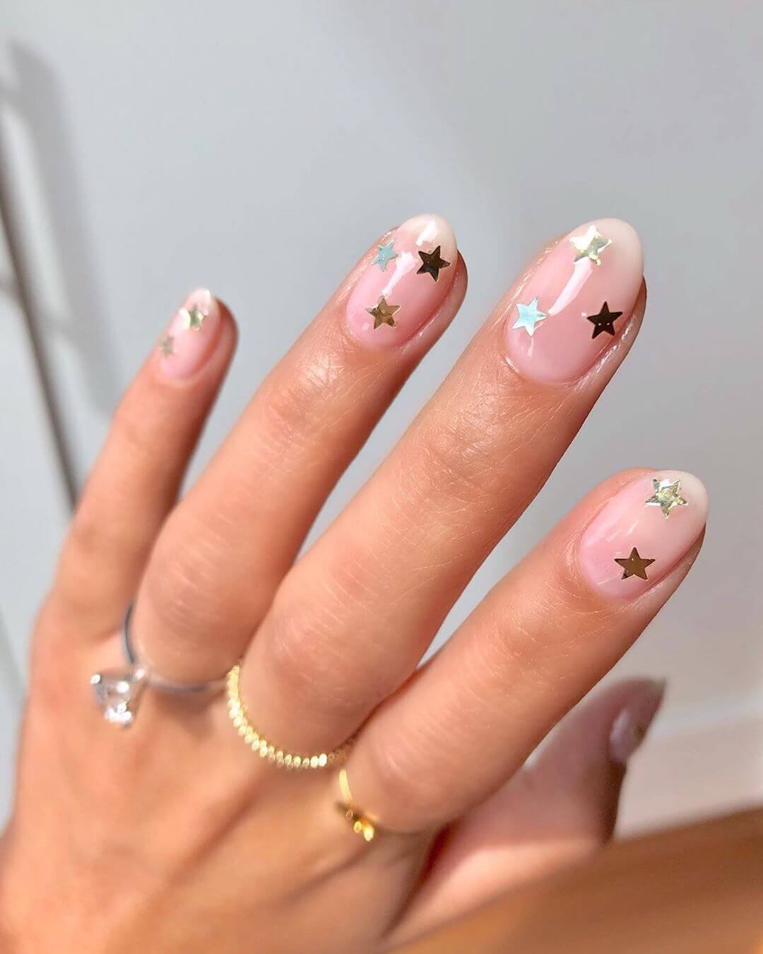 Starry Engagement Nail Art Designs