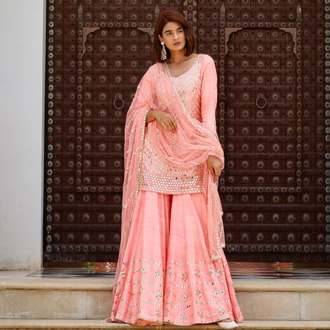 Pink Designer Sharara & Gharara Suits 
