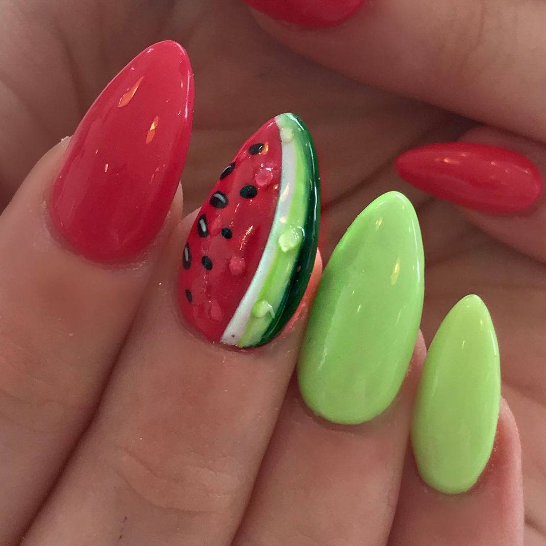 Best Watermelon Nail Art Designs