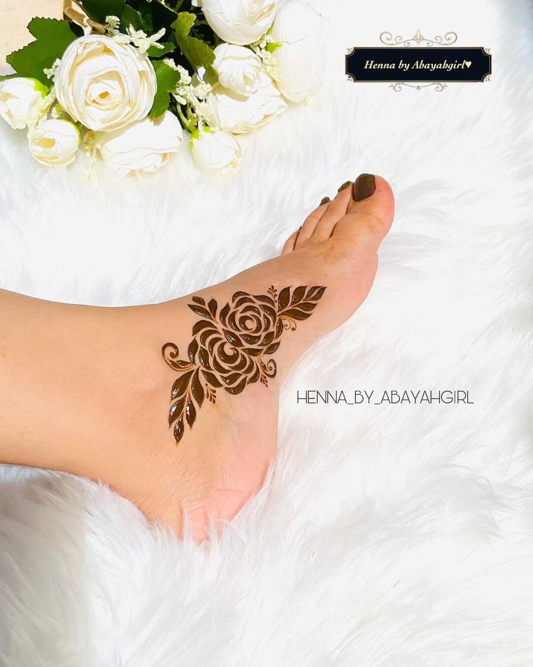 Simple Yet Appealing Mehendi Design For Feet Floral And Elegant Henna Design