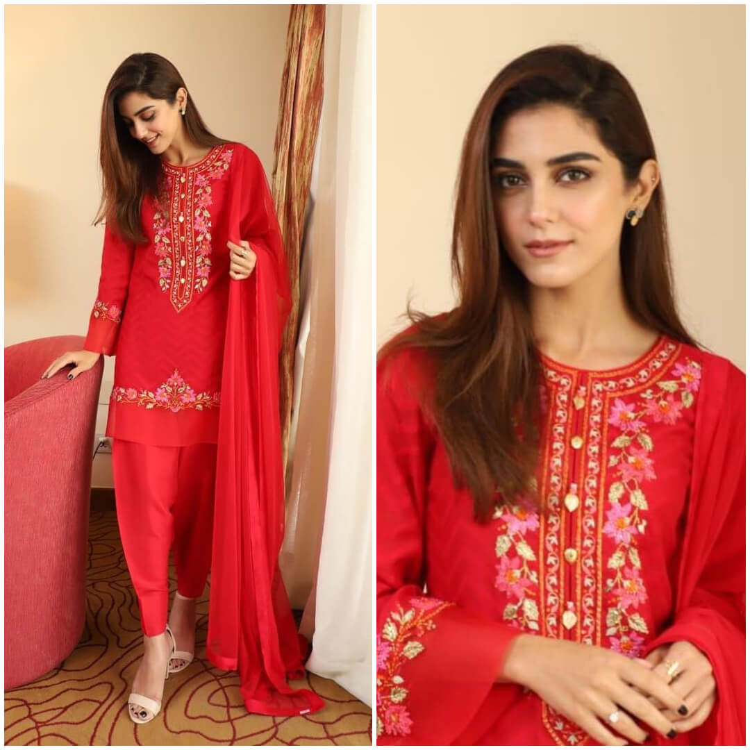 red patiala suit with black nail paint Cannot Take Our Eyes Off Her
