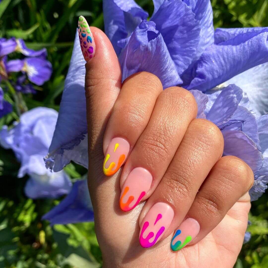 Multicolor Rainbow Nail Art Designs