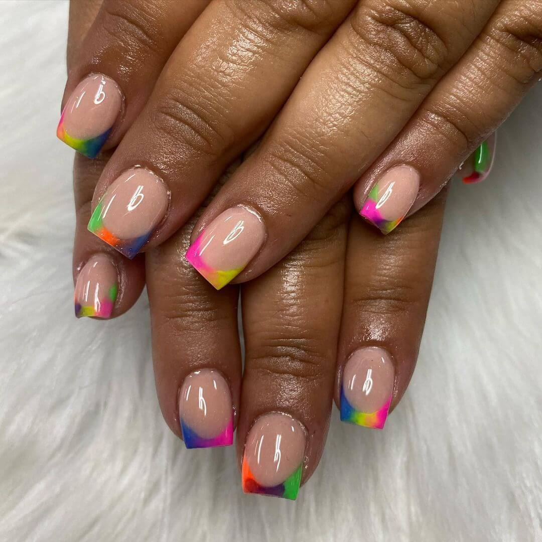 Monochrome Rainbow Nail Art Designs