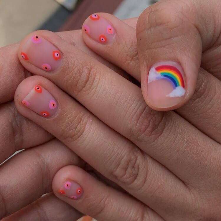 Simple Rainbow Nail Art Designs