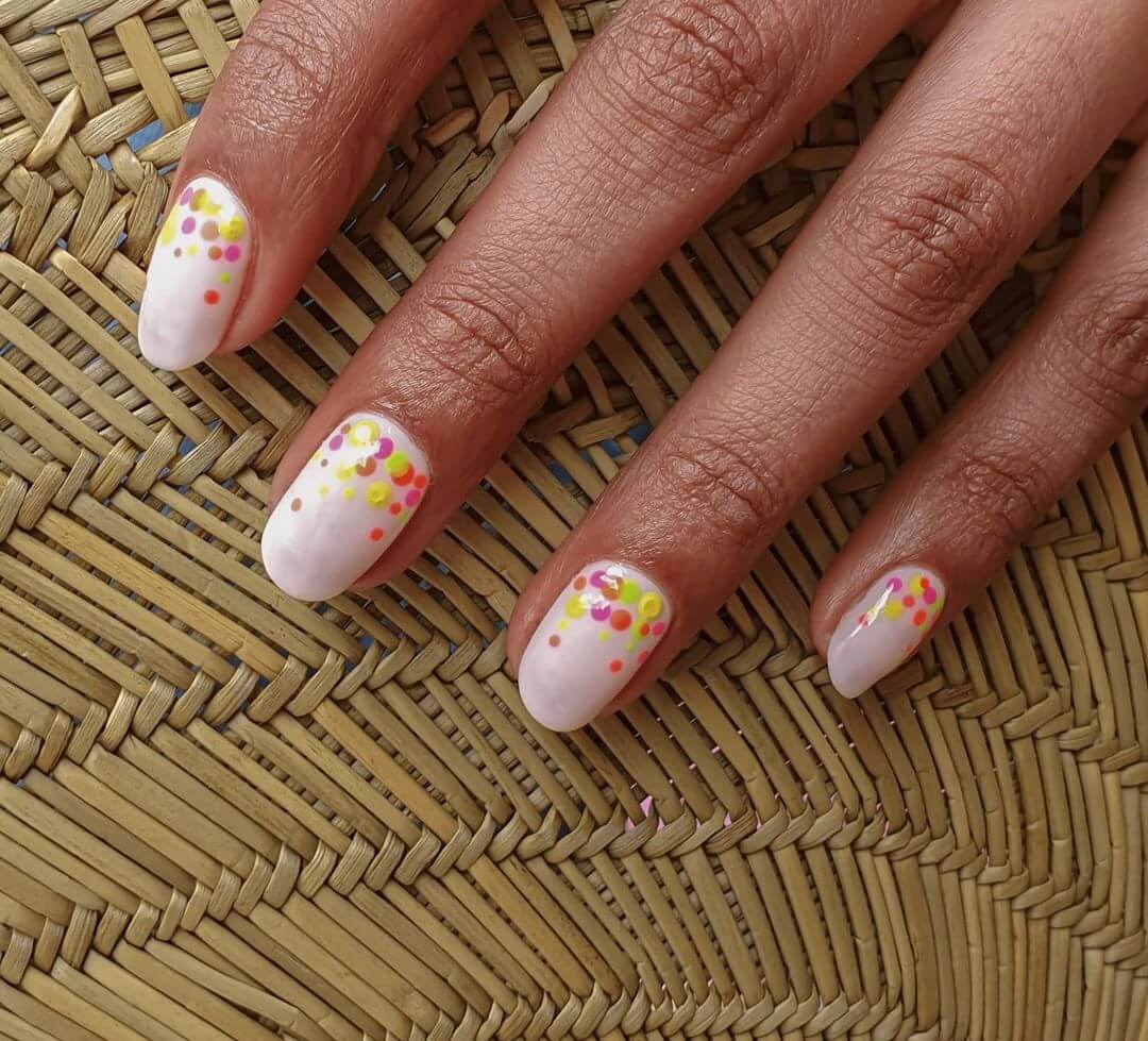 Dotted Rainbow Nail Art Designs