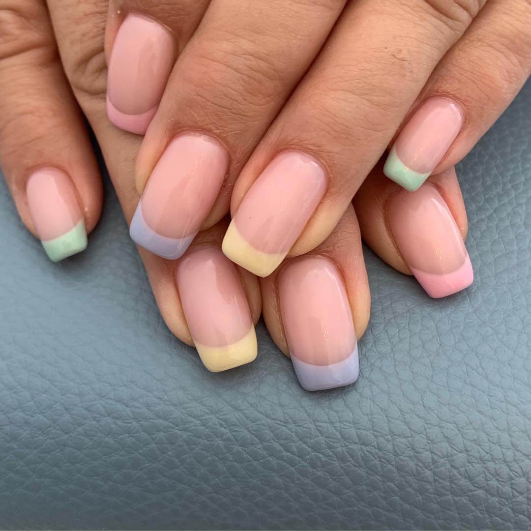 Pastel Shades Nail Art Design