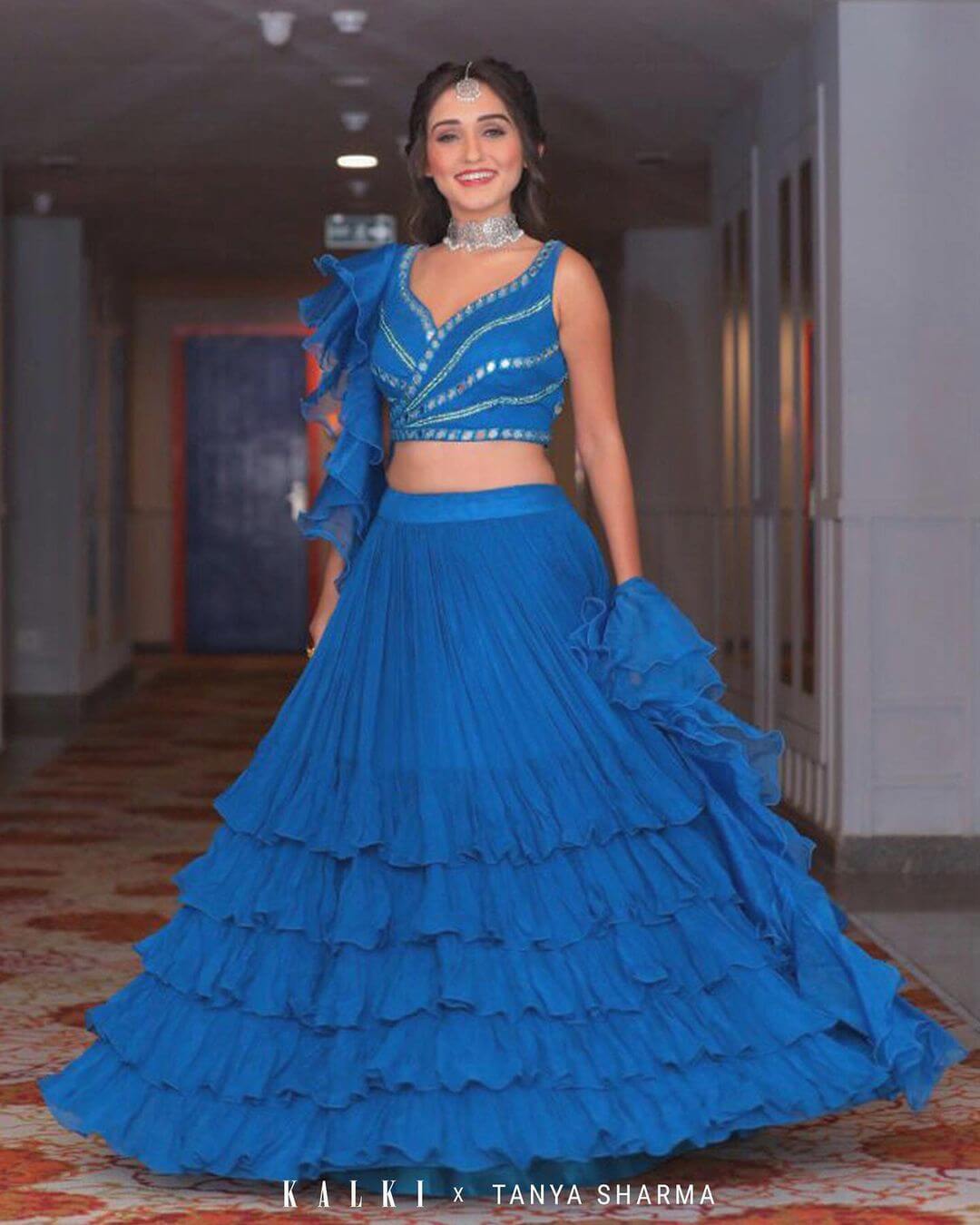 Tanya Sharma A Sapphire blue lehenga
