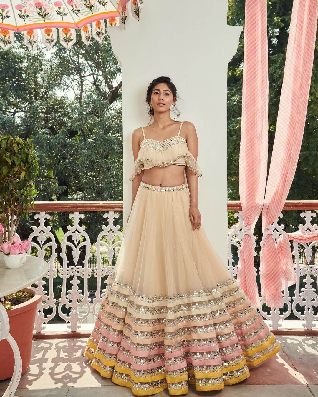 Net lehengas with an Indian Essence!