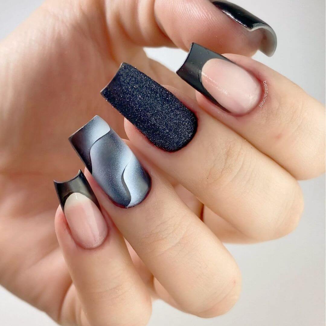 Blacky airbrush nail art design
