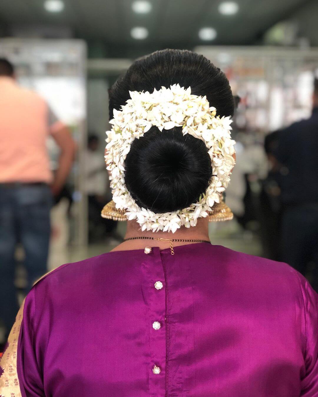 Bun Hairstyles for Saree Flowers On My Bun