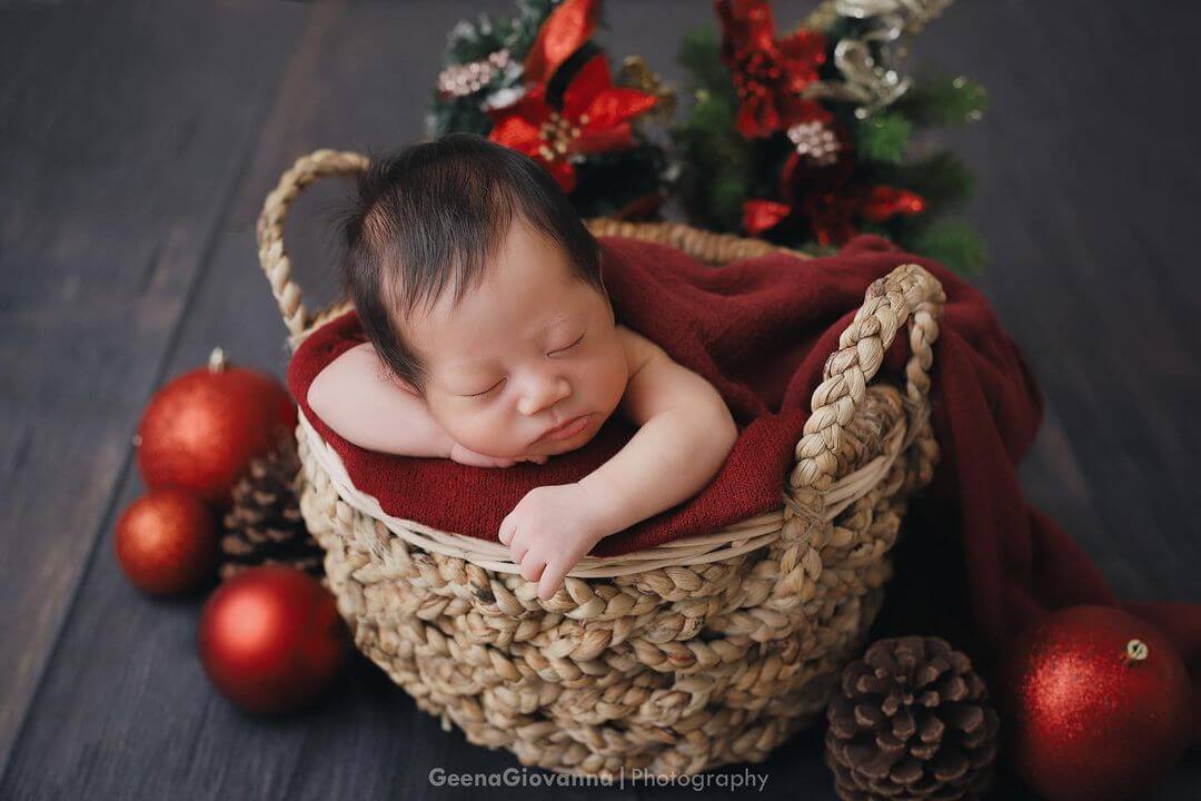 Christmas Photoshoot Ideas for Your Baby Fruit Basket Pose Is Your Baby's Need