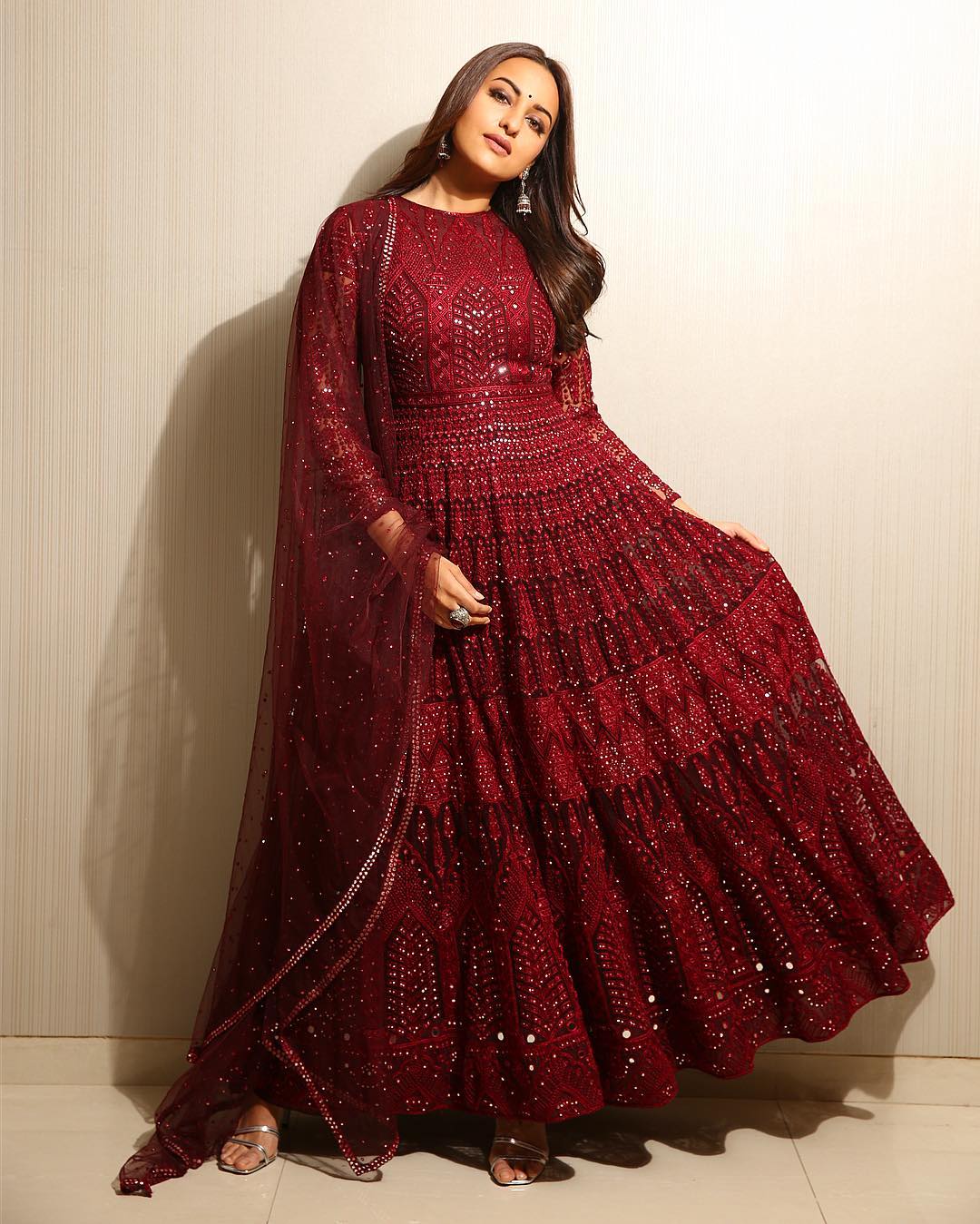 Designer Printed Suit of Sonakshi Sinha's Dresses