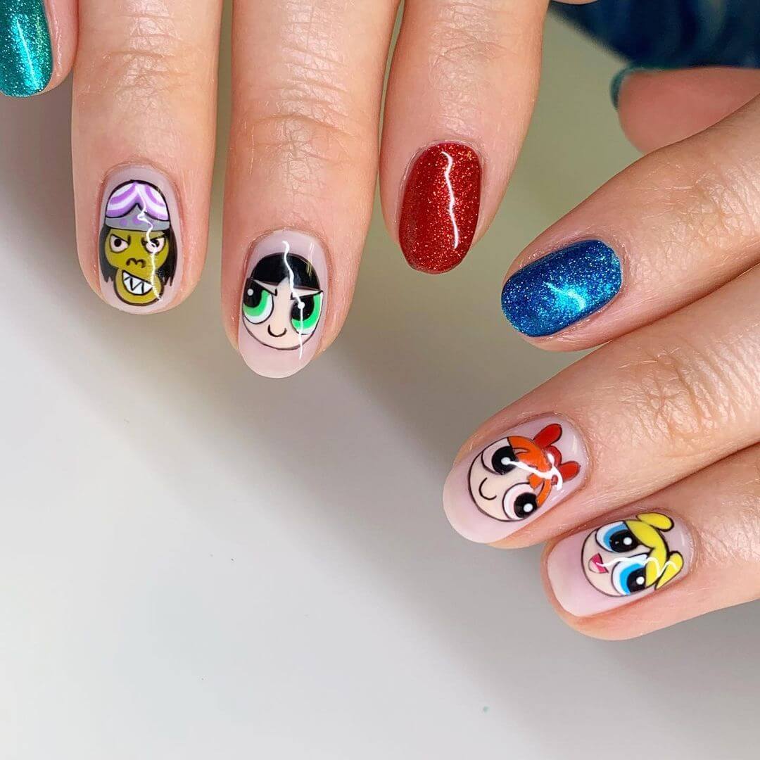 Disney Nail Art Designs The Powerpuff girls all together!