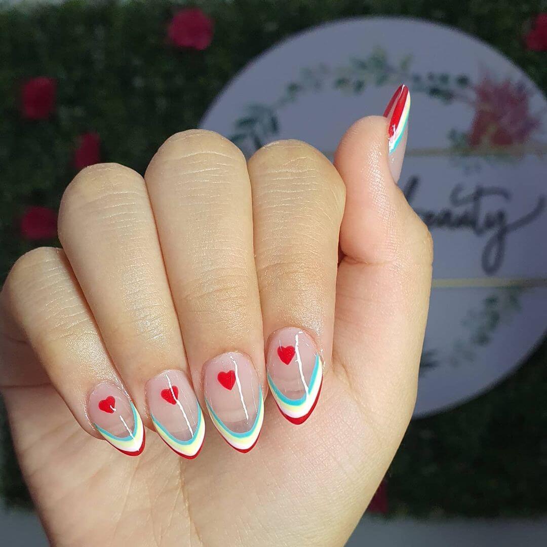 Heart Nail Art Designs for Valentine's Day - Add triple layers and a heart