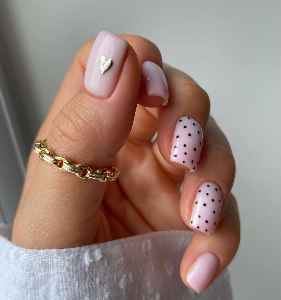 Heart Nail Art Designs for Valentine's Day-  Lavendar as the trend says!
